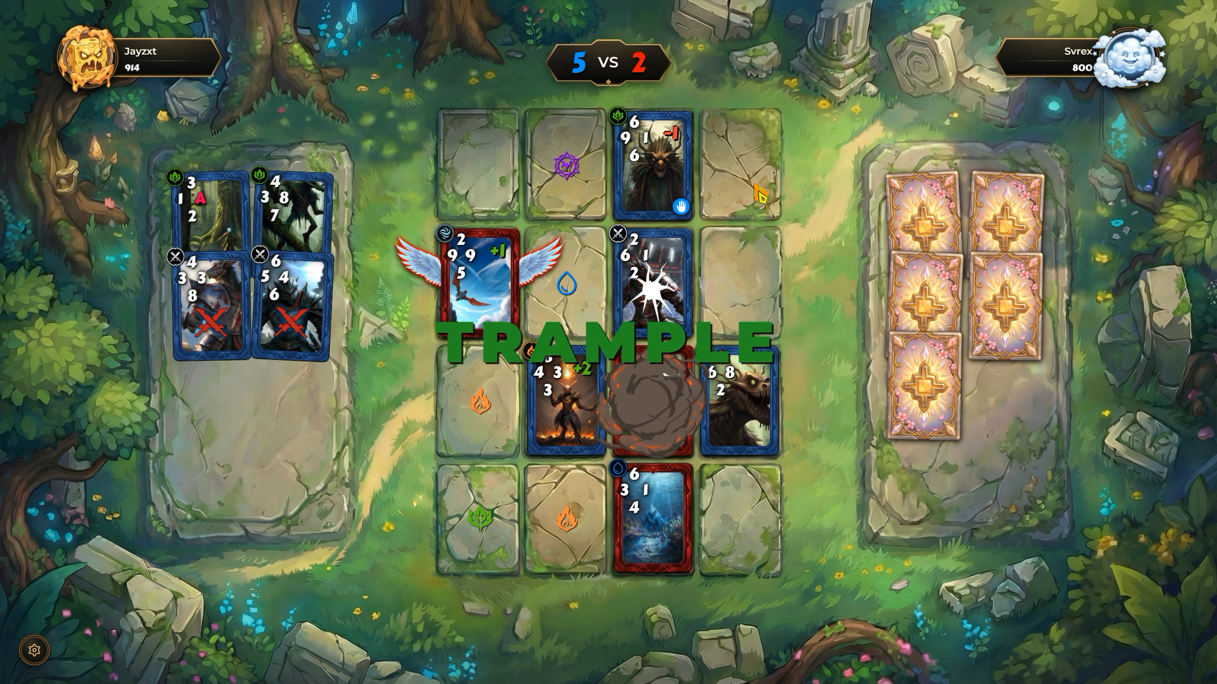 Nexaris battle on a 4 by 4 board