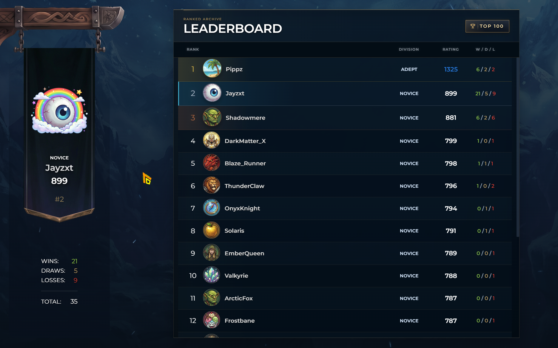 Nexaris ranked screen